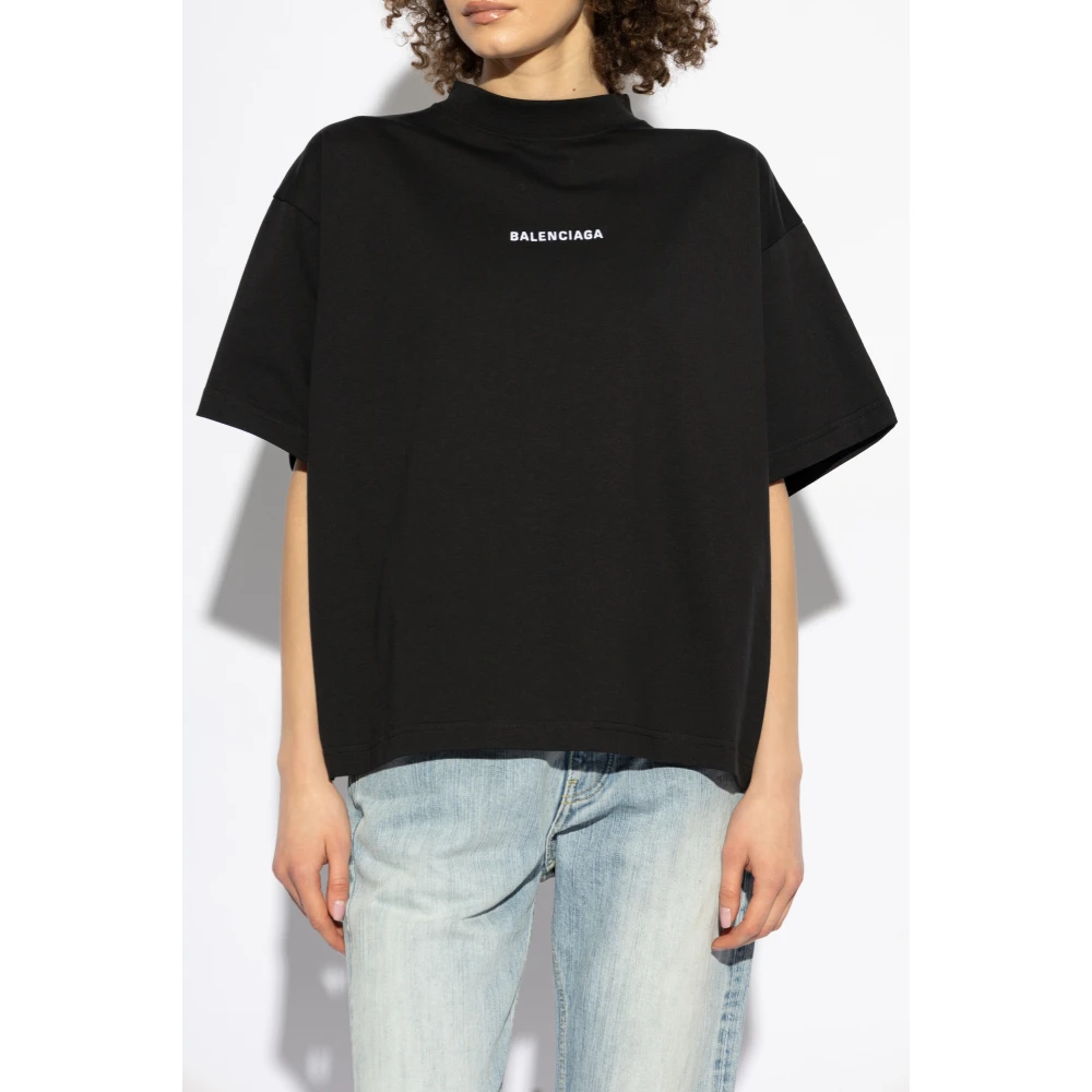 Balenciaga T-shirt met Logo Black Dames