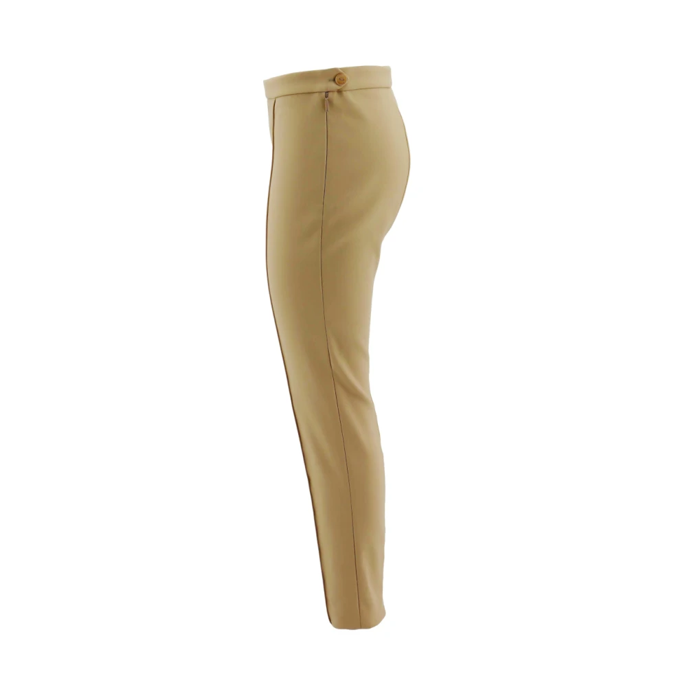 Loro Piana Elastische katoenen satijnen enkelbroek Beige Dames