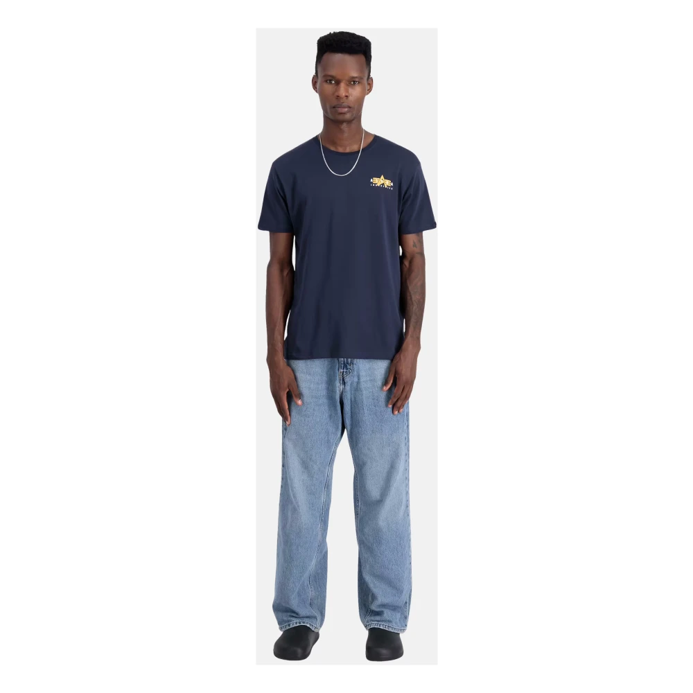 alpha industries Dynamisch Puff Print Heren T-shirt Blue Heren