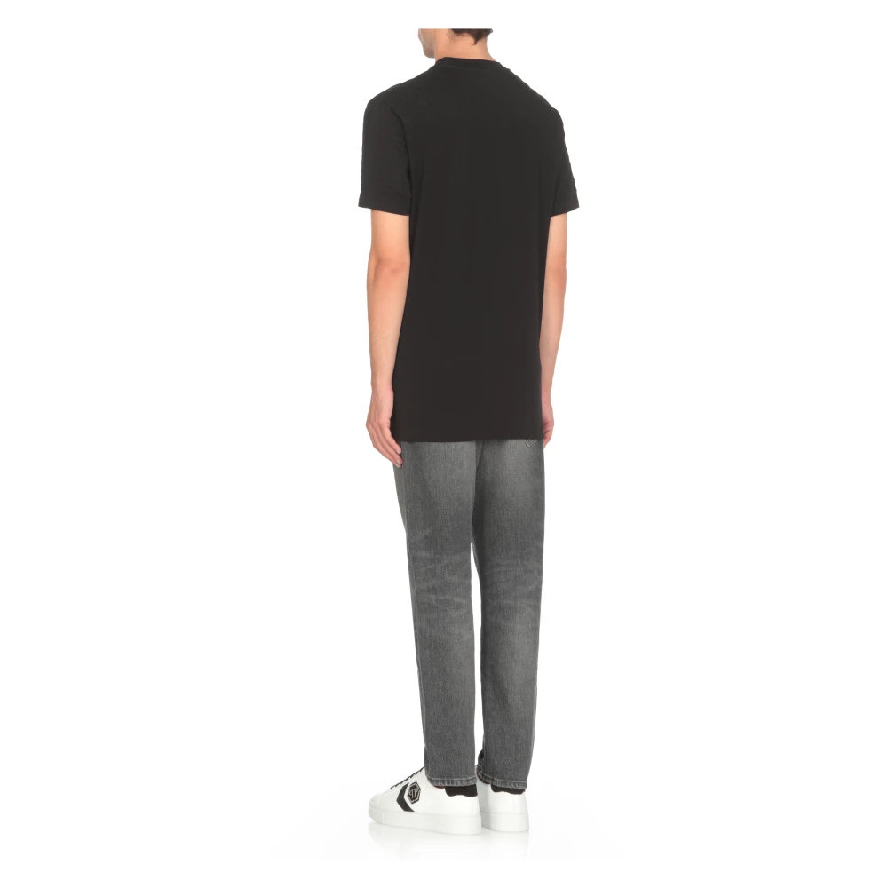 Philipp Plein Zwarte T-shirts en Polos met Logo Black Heren