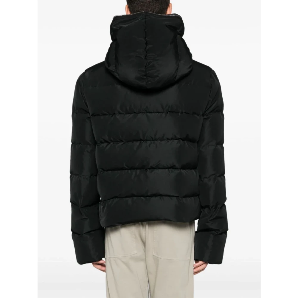 Rick Owens Zwarte donsjas met capuchon Black Heren