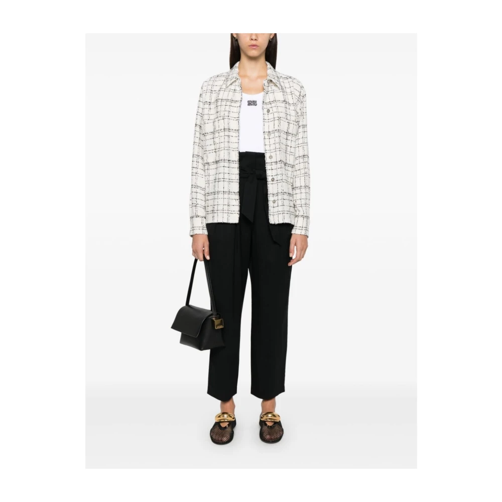 IRO Beige Tweed Geruite Overhemd Beige Dames