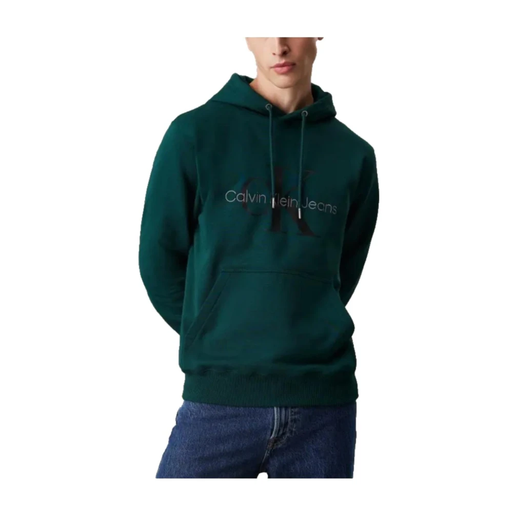 Calvin Klein Jeans Groene hoodie met logoprint Green Heren