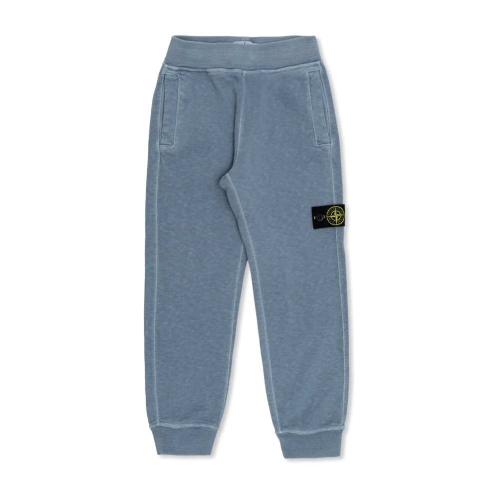 Stone Island Unisex Kids Blue Sweatpants, 8 Y, Joggers With Logo