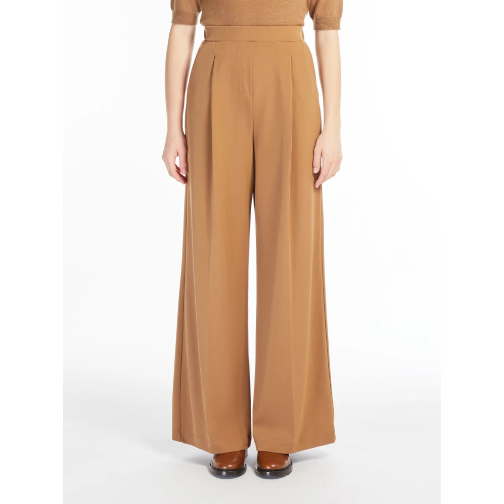 Max Mara Bruine Crepe Broek met Zakken Brown Dames