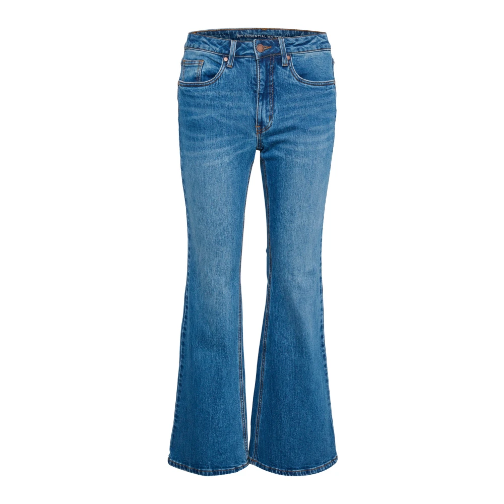 My Essential Wardrobe Hoge Bootcut Jeans Medium Blue Wash Blue Dames