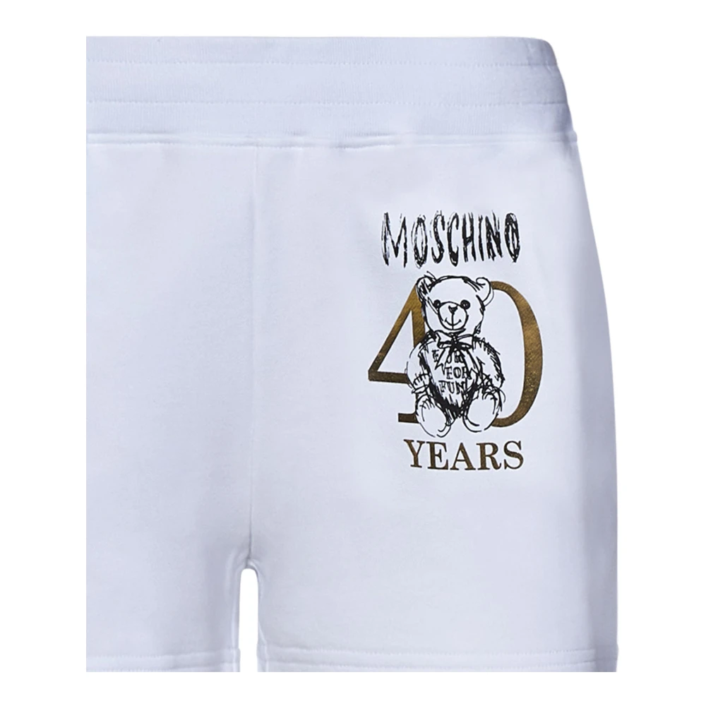 Moschino Witte Shorts met Teddy Bear Print White Dames