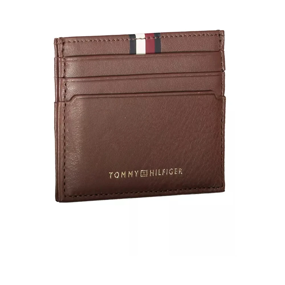 Tommy Hilfiger Leren kaarthouder in bruin Brown Heren
