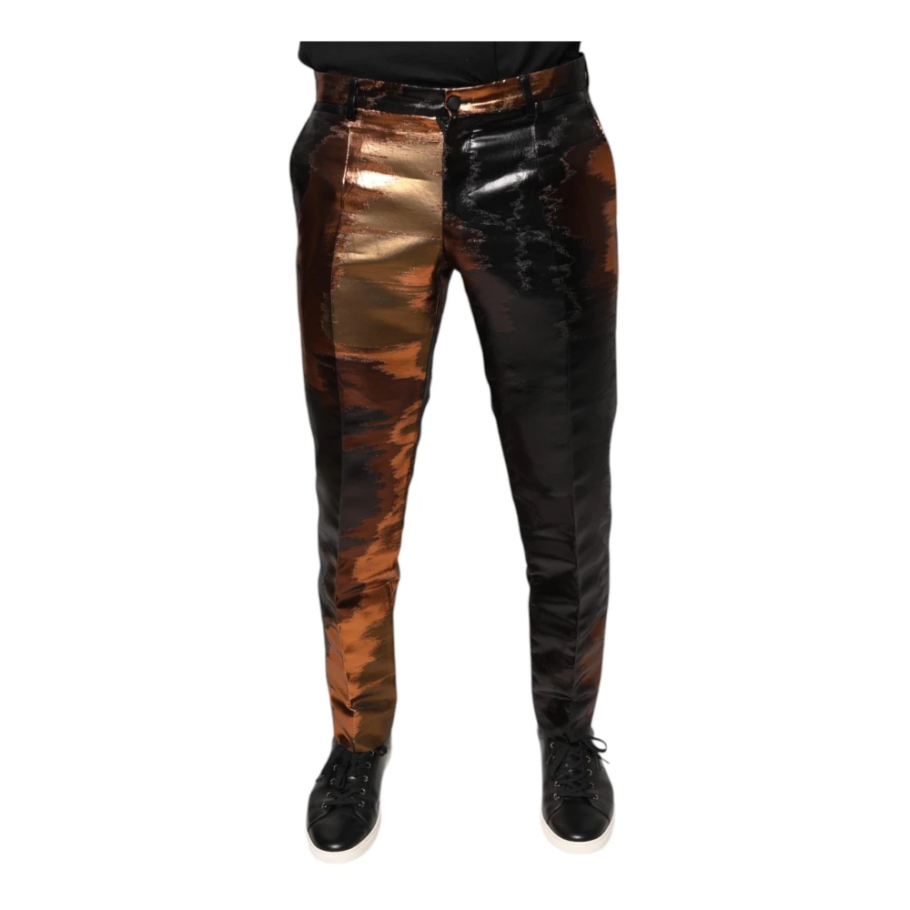 Dolce & Gabbana Multicolor Jacquard Regular Fit Pantalon Multicolor Heren