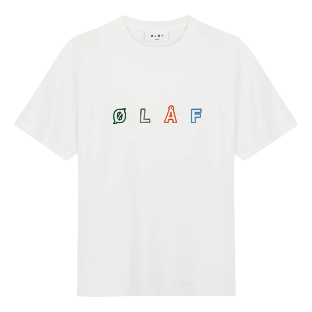 Olaf Hussein Geborduurd Logo Tee Wit T-shirt White Heren