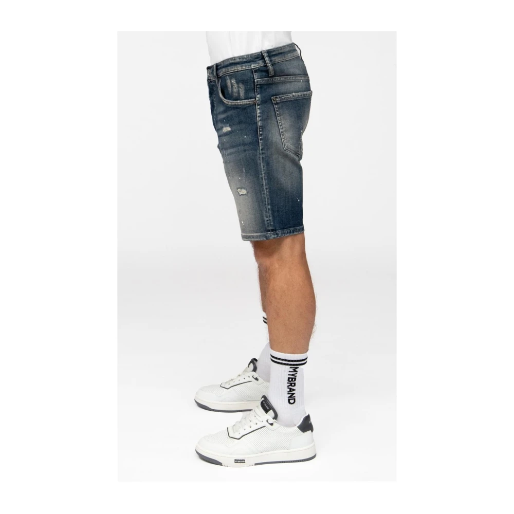 My Brand Korte Shredder Denim Jeans Blue Heren