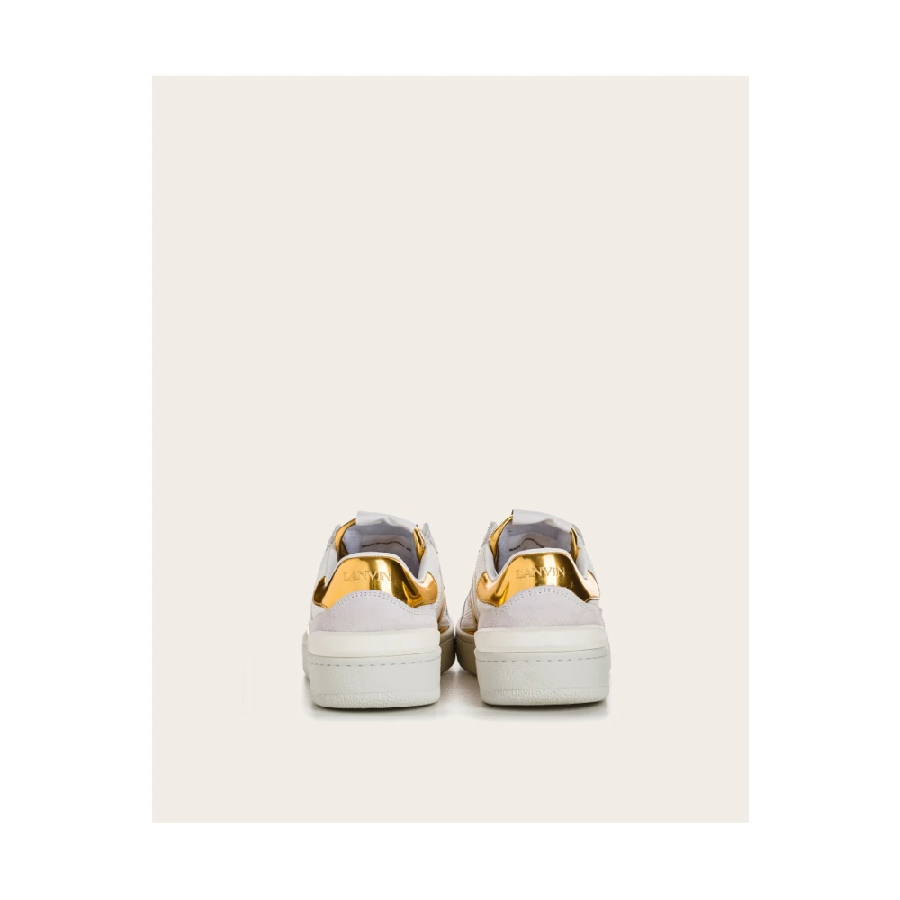 Lanvin Klei Mix Leren Sneakers White Heren