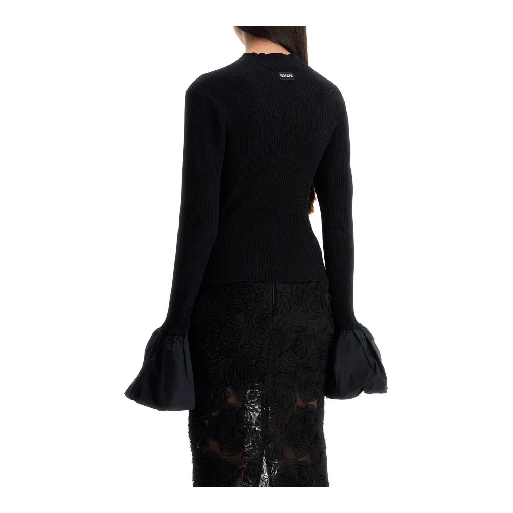 Rotate Birger Christensen Elegante Viscose Top met Hoge Hals Black Dames