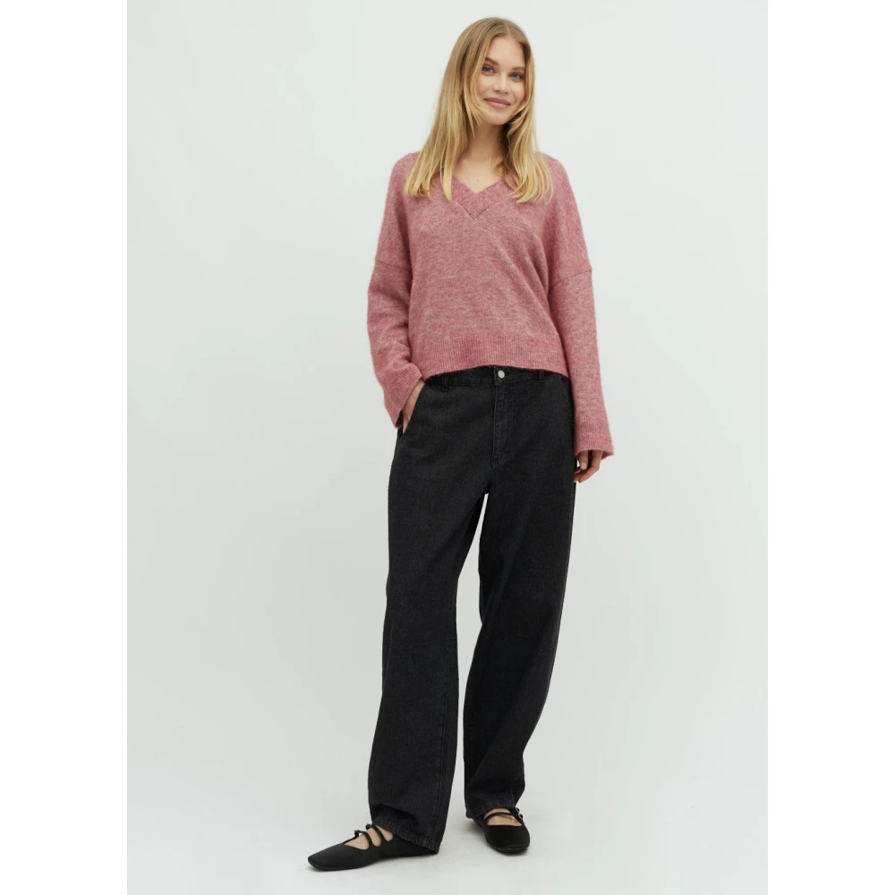 MbyM Roze Gebreide V-Hals Trui Peeta Pink Dames