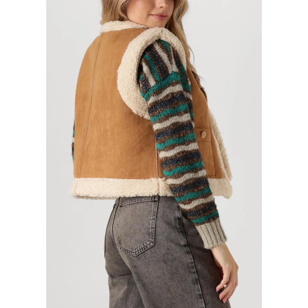 Suncoo Elegante Camel Vest voor Vrouwen Brown Dames