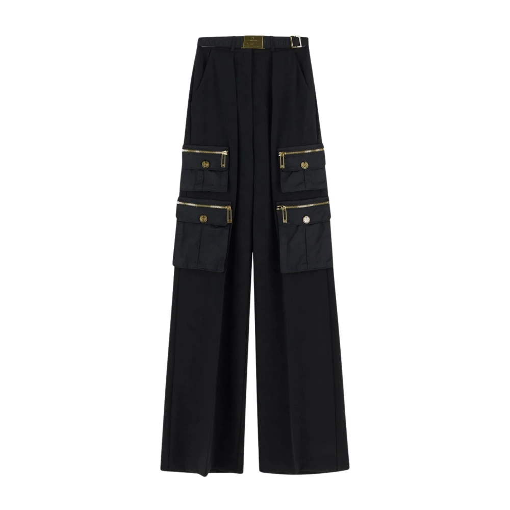 Elisabetta Franchi Polyester Cargo Broek Black Dames