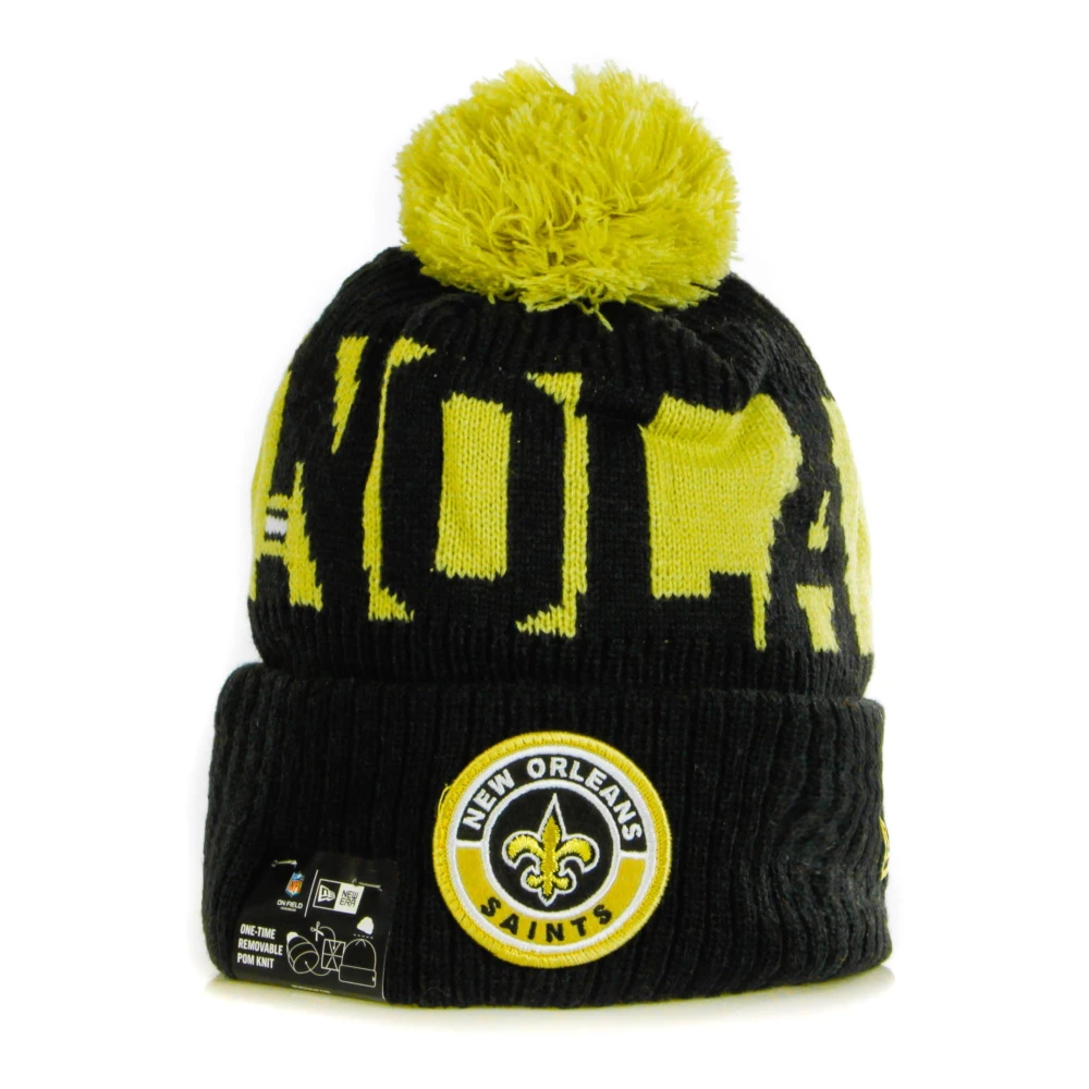 New era NFL Pom Hat Field Sport Knit Black Heren