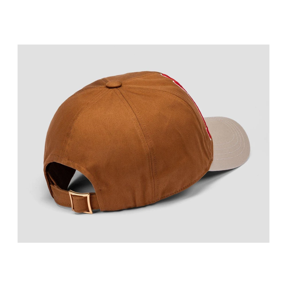 MCM Katoenen keper cape met logoborduursel Brown Unisex