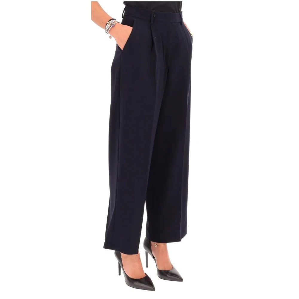 Max Mara Weekend Blauwe Elegante Straight Leg Broek Blue Dames