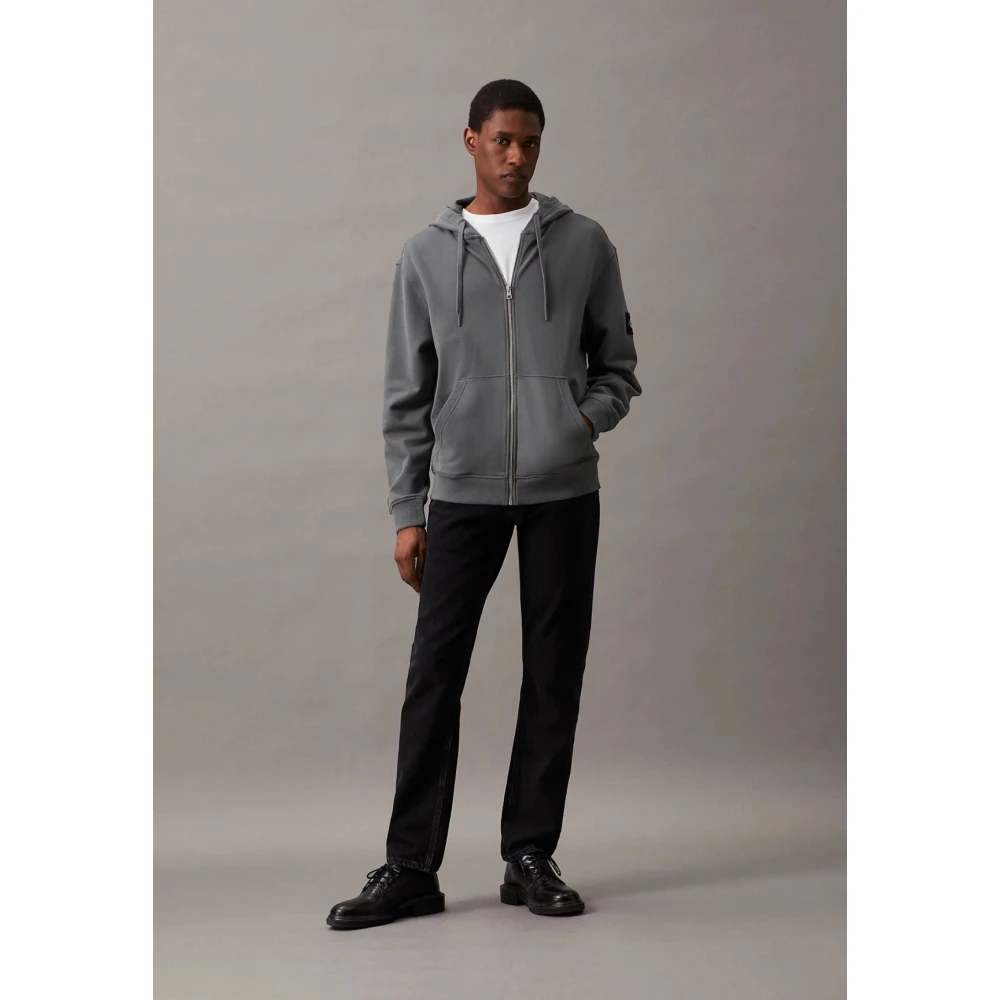 Calvin Klein Jeans Endless Grey Hoodie met Ritssluiting Gray Heren