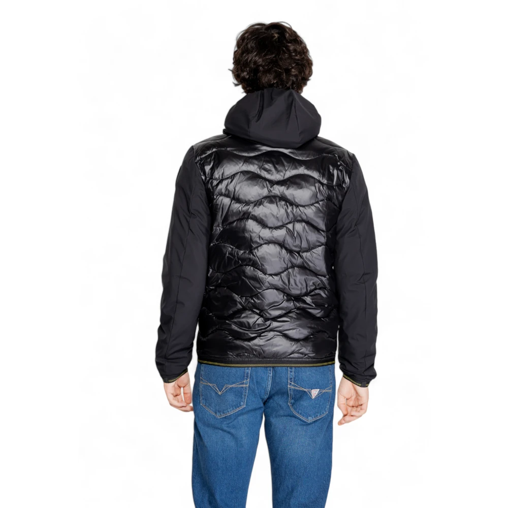Blauer Zwarte Hoodie met rits voor mannen Black Heren