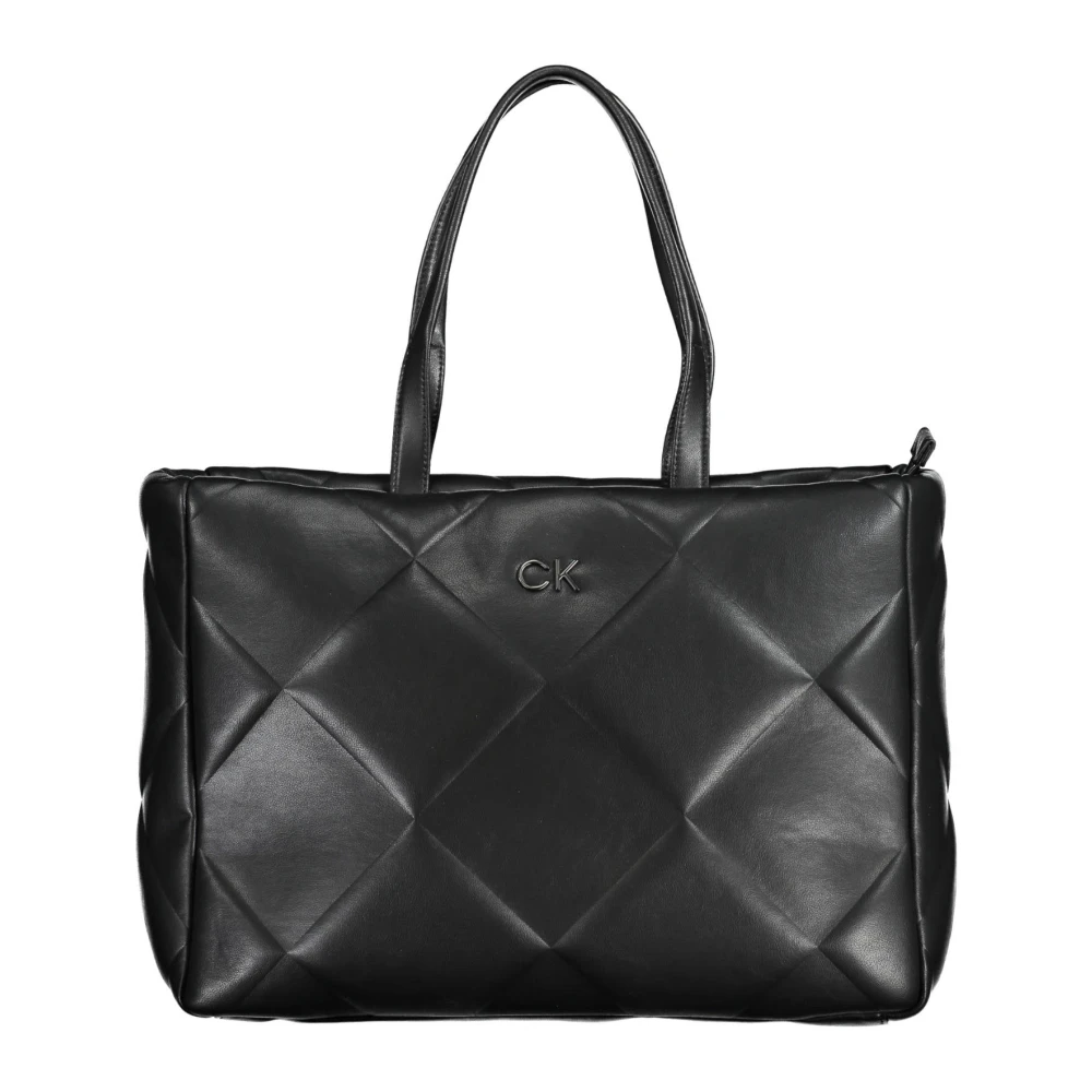 Calvin Klein Women's Black Shoulder Bag With Zip Closure