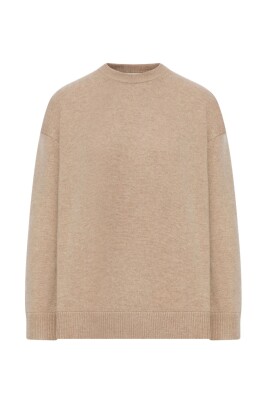 pull-beige-en-laine-a-col-rond