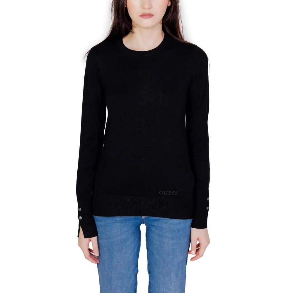 Guess , Round-Neck Knitwear, Female, Black, Xs, Round-Neck Knitwear