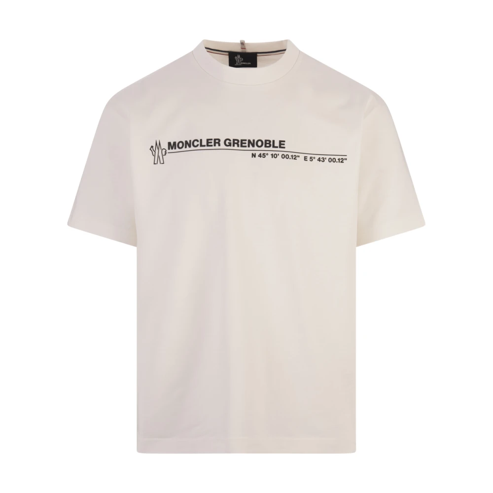 Moncler Witte Katoenen Logo T-shirt White Heren