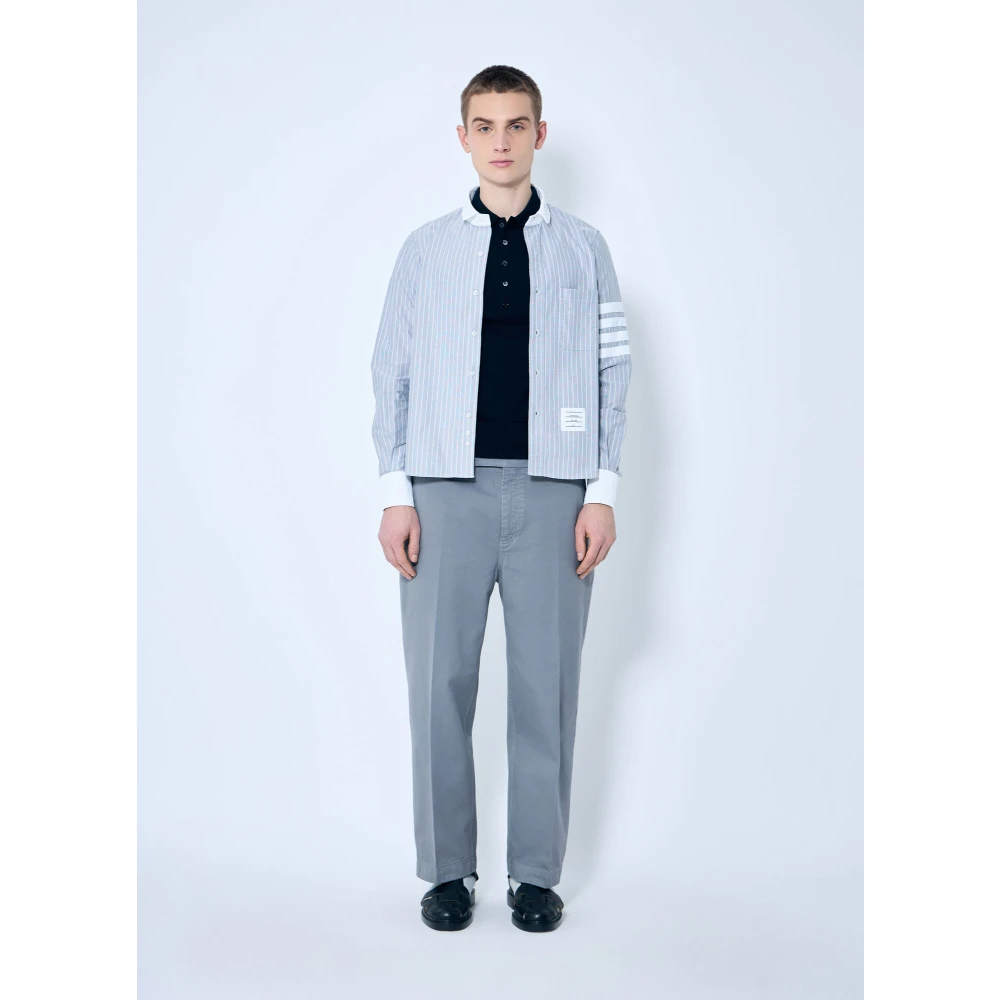 Thom Browne Handtekening Rugbytrui Top Blue Heren