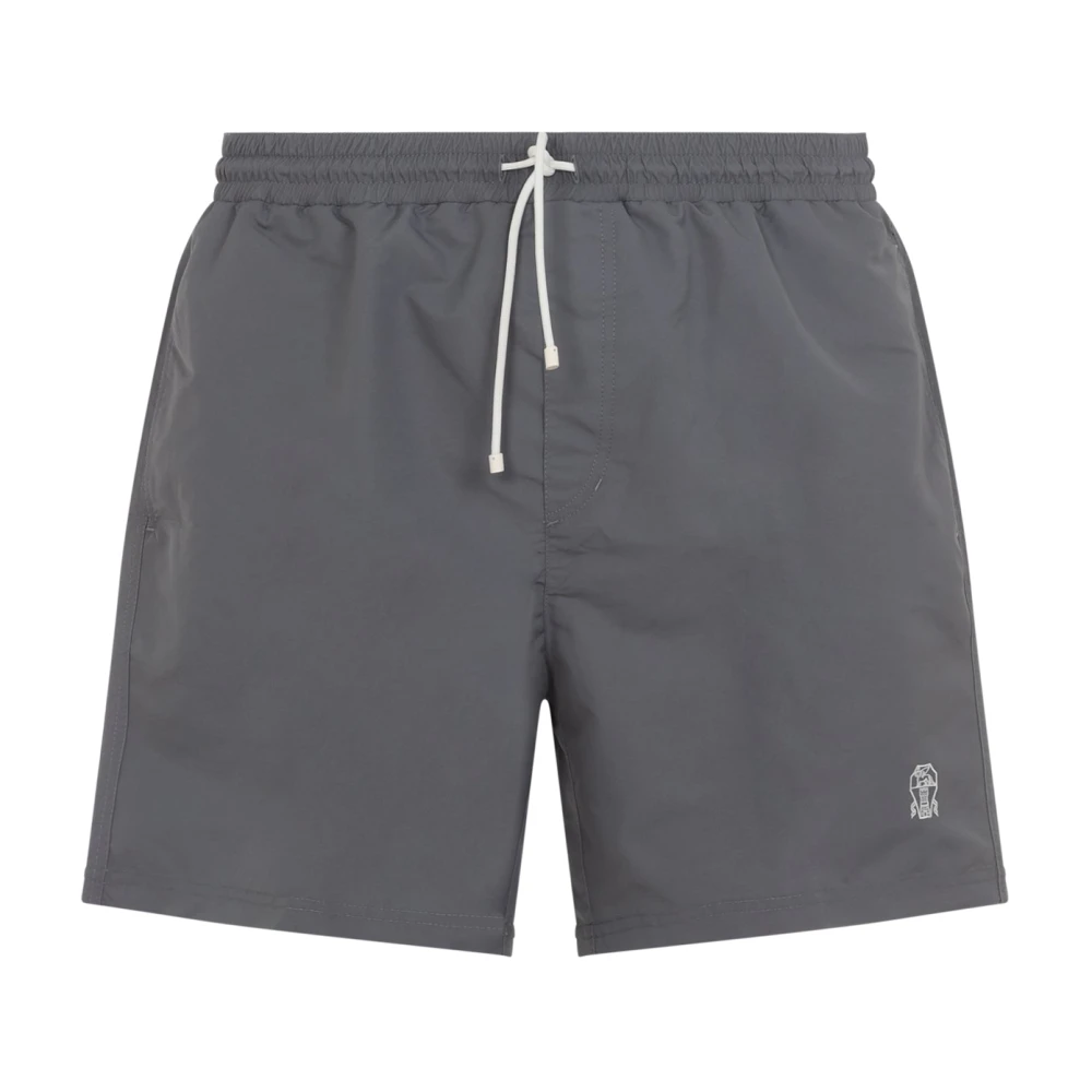 Brunello Cucinelli Gray Polyester Swim Shorts - Male - Beachwear - S - Swimwear
