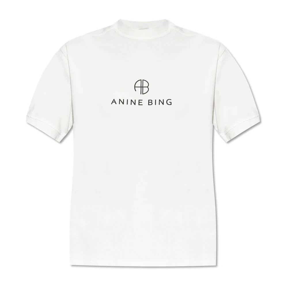 Anine Bing Jaylin Tee Monogram Beige Dames
