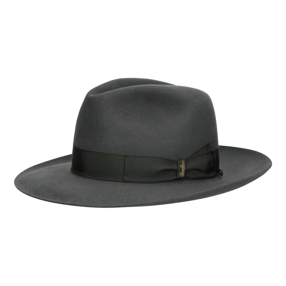 Borsalino Vilt Breedgerande Hoed Gray Heren