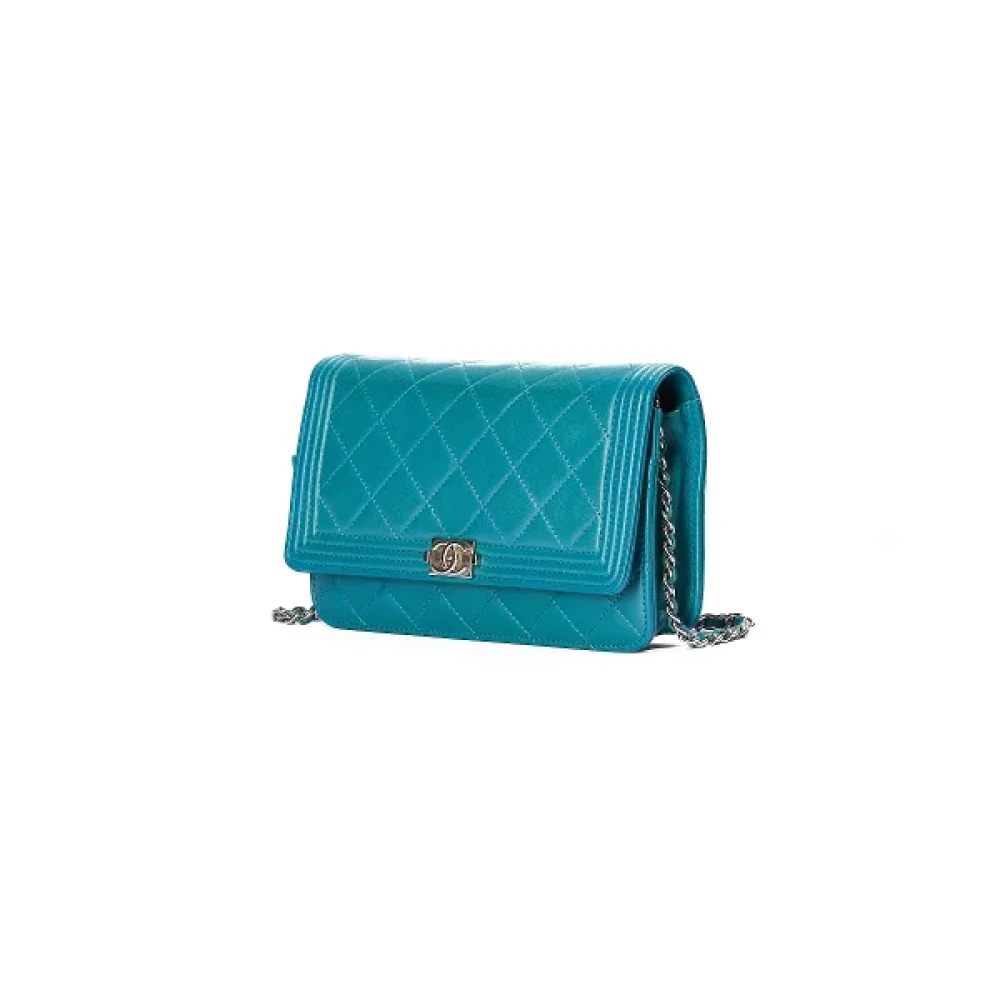 Chanel Vintage Pre-owned Leather chanel-bags Blue Dames