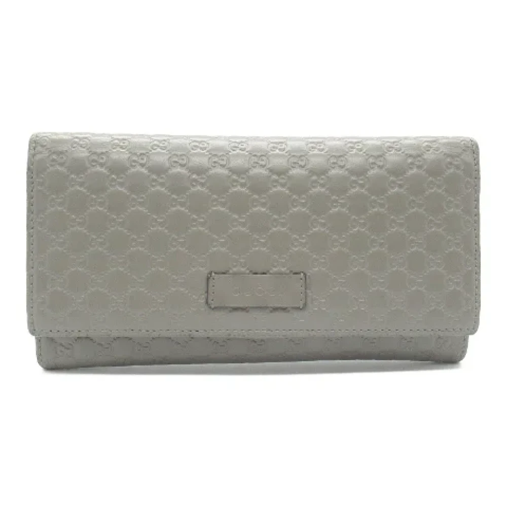 Gucci Vintage Pre-owned Leather wallets Gray Dames