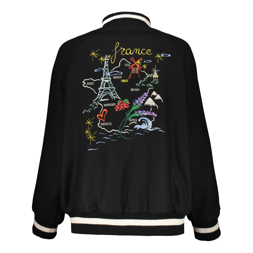 Kenzo Omkeerbare Wol Bomberjack Black Dames