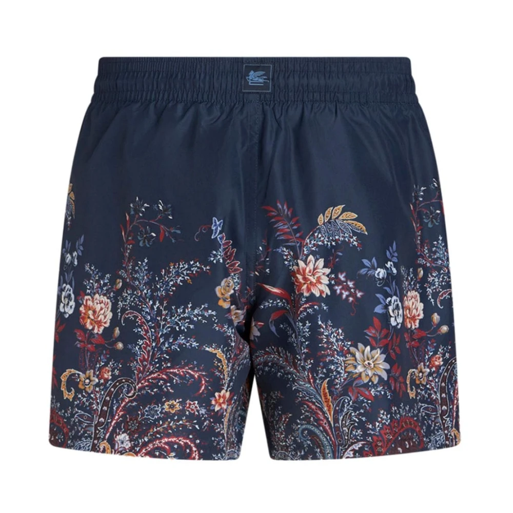 ETRO Zwemboxer met Bloemenprint Blue Heren