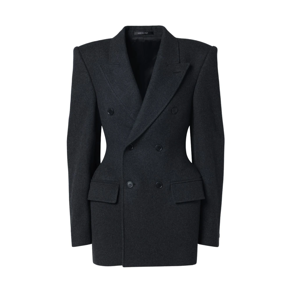 Balenciaga Gray Hourglass Jacket - Female - Blazers - Xs - Jackets