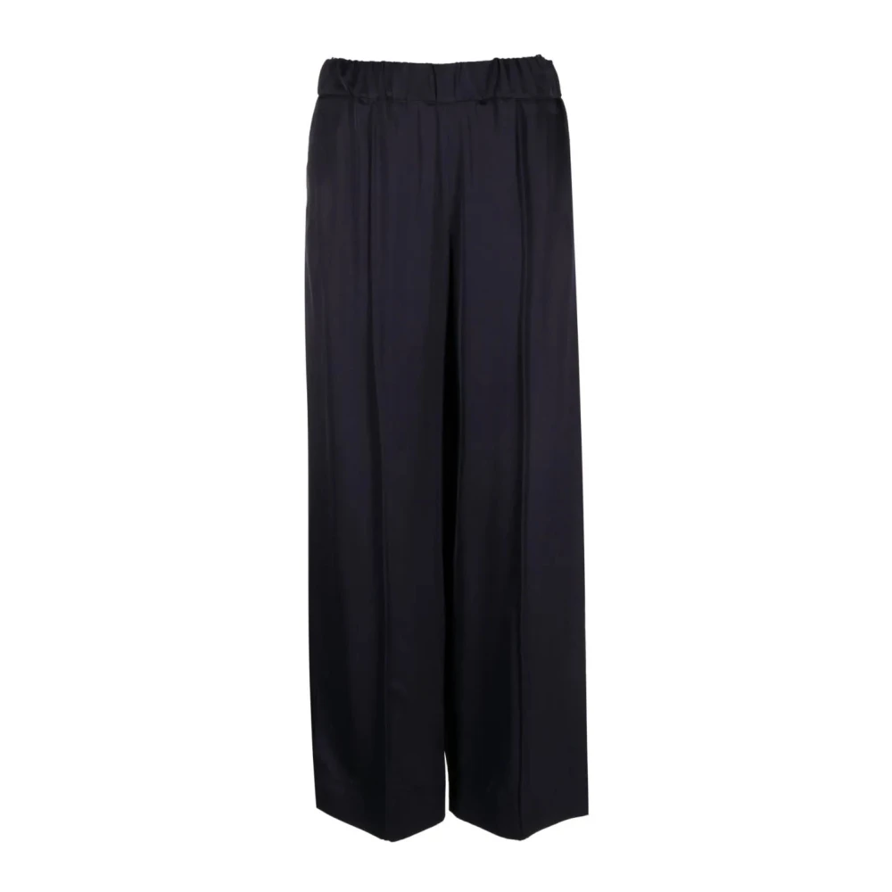 Jil Sander Women's Blue Wide Trousers - Wide Trousers - S - Trousers