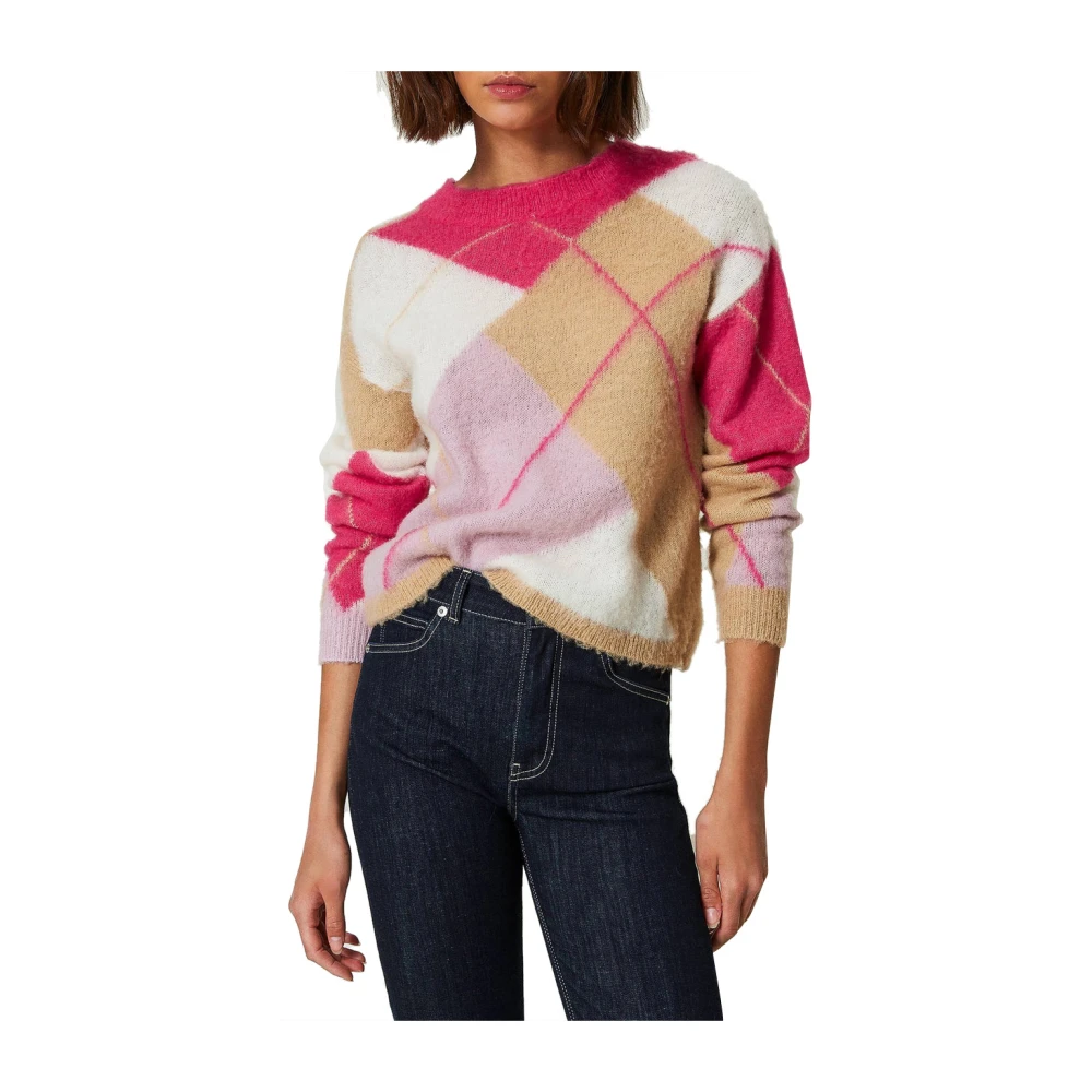 Actitude Zachte Jacquard Trui met Argyle Design Multicolor Dames