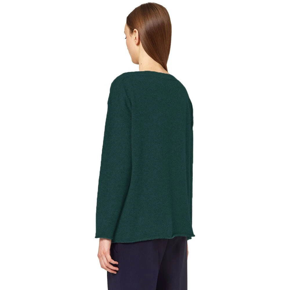 Alpha Studio Zijden Pullover met Boothals Green Dames