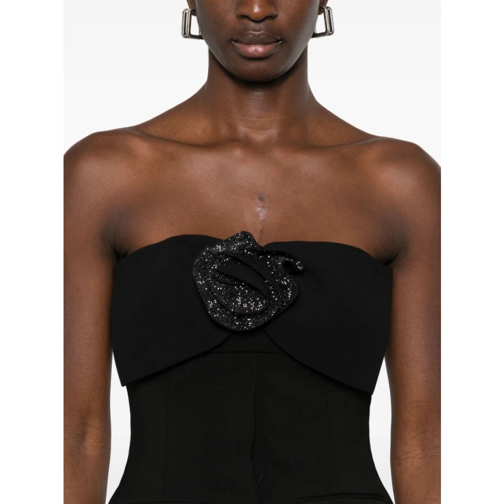 Self Portrait Bow Bandeau Top met Rits Black Dames