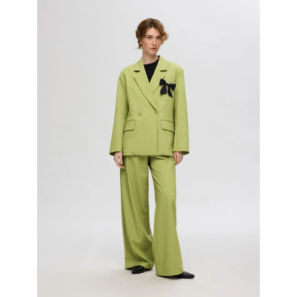 Selected Femme Wijde broek Green Dames