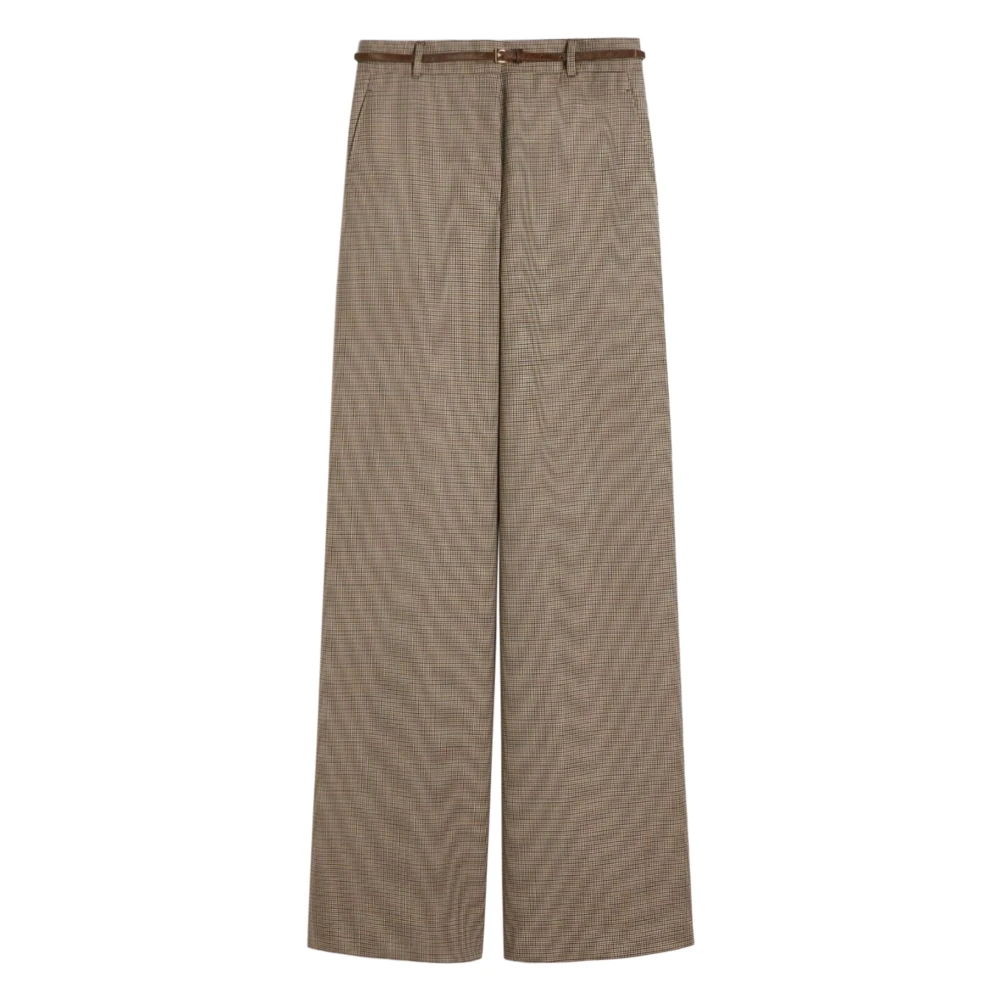 Max Mara Women's Brown Pantalone Lungo A - Wide Trousers - 2XS - Trousers