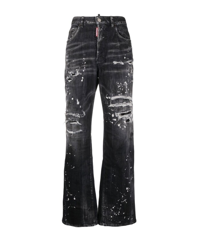 zwarte-distressed-bootcut-verfspat-jeans