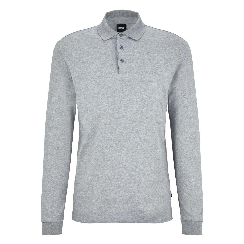 Hugo Boss Katoenen poloshirt met 3 knopen Gray Heren