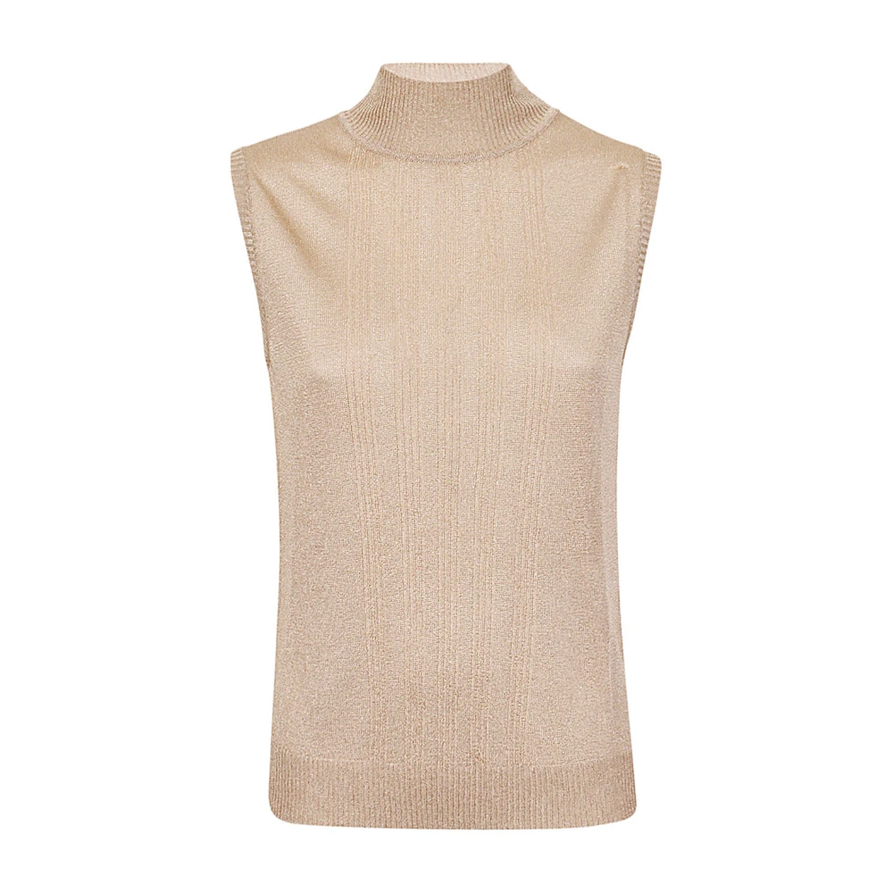 Max Mara Weekend Lurex Viscose Mouwloze Top Brown Dames