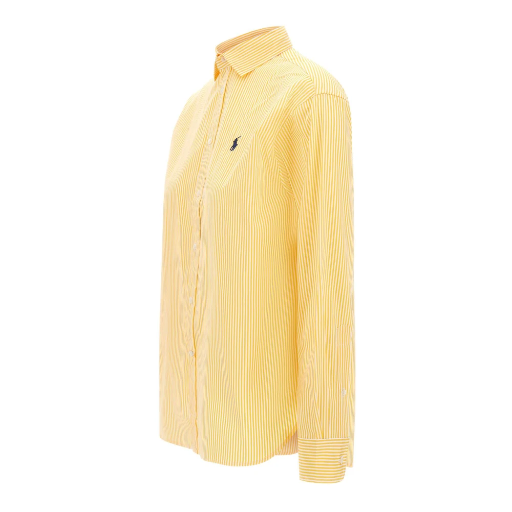 Polo Ralph Lauren Gestreept Katoenen Shirt Classics Geel Yellow Dames