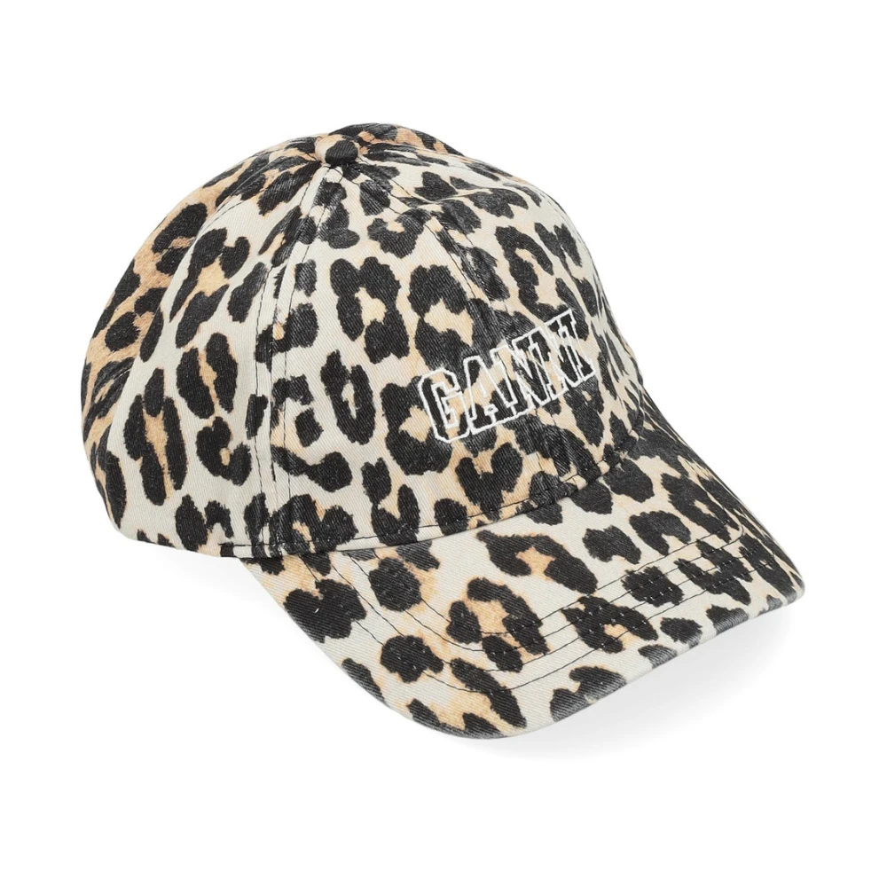 Ganni Luipaardprint Cap Hoed Multicolor Dames