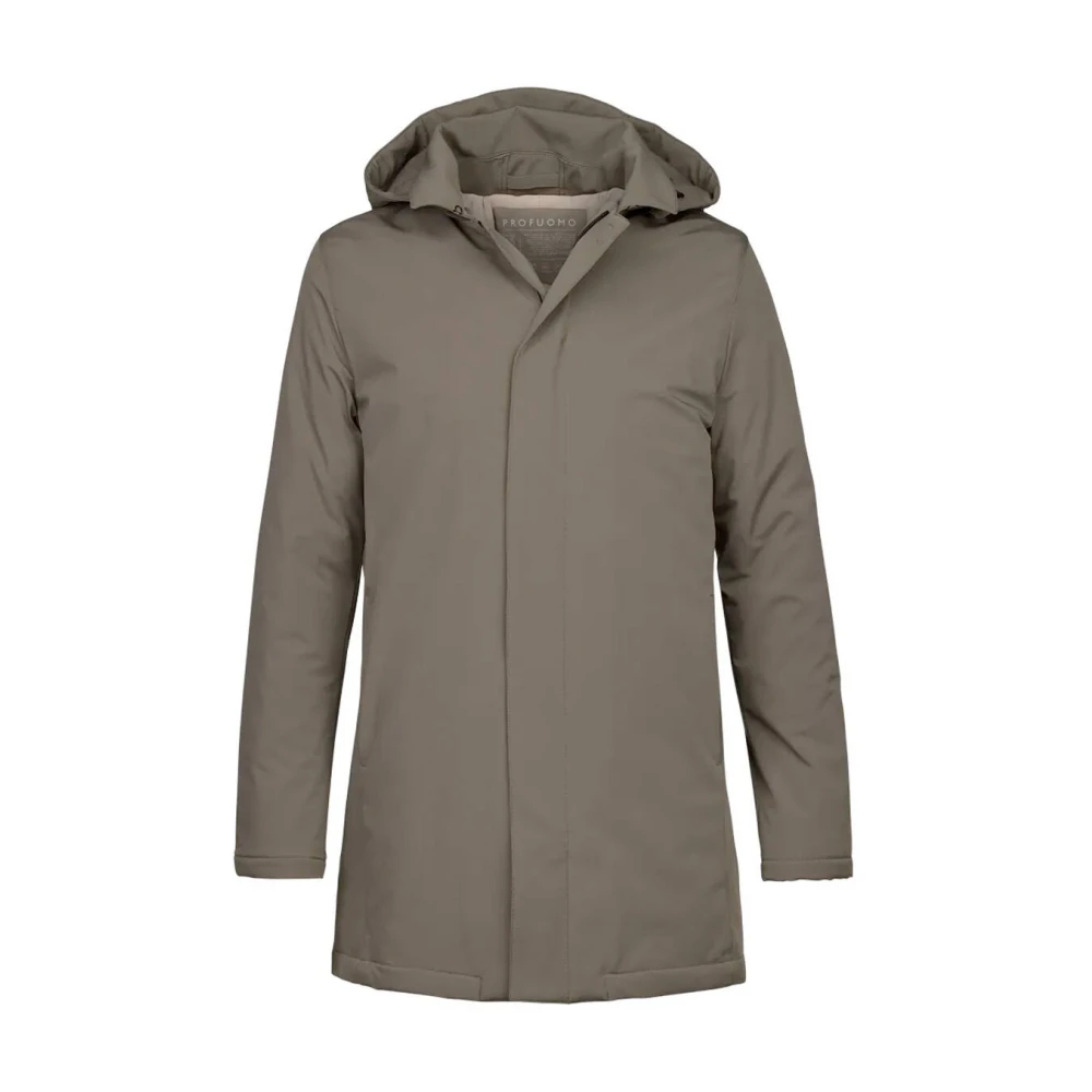 Profuomo Regenjas Lang Bruin Buitenkleding Beige Heren